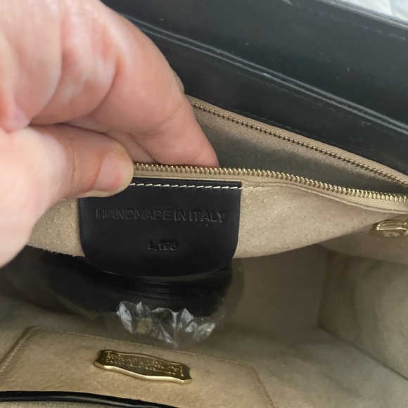 Barry Kieselstein blk leather and silk handbag - Picture 3 of 11